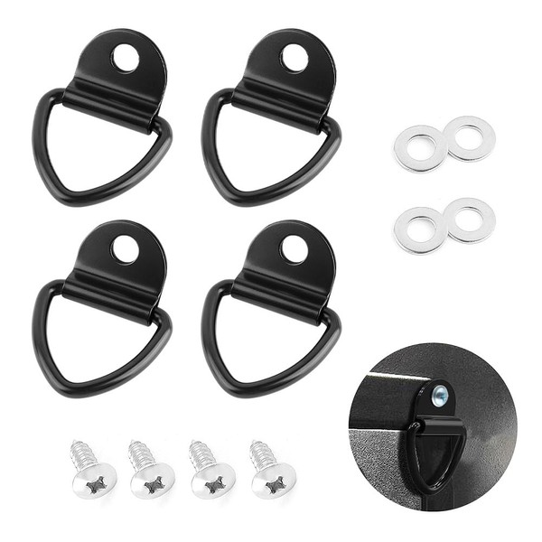 Stacool 4PCS V-Ring Tie Down Anchors with 1000 Lbs Capacity,1/4"