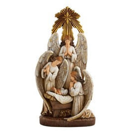 Trinity Church Supply Angels in Adoration Figurine Christmas Religious Figurine Gifts, 13 Inch Height