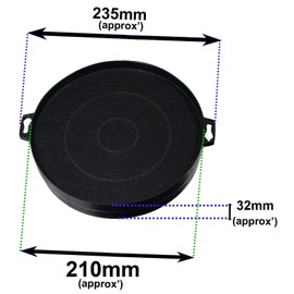 SPARES2GO CHF210 CHF210/1 Type Charcoal Carbon Air Filters for Hoover Cooker Hood Extractor Vent (Pack of 2)