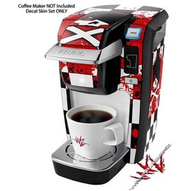 WraptorSkinz Decal Style Vinyl Skin compatible for Keurig K10 / K15 Mini Plus Coffee Makers Emo Skull 5 (COFFEE MAKER NOT INCLUDED)