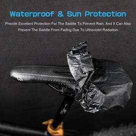 AONAT Saddle Cover Bicycle Bicycle Saddle Cover Gel Cover Set of 2 Universal Fit for Any Bike - Waterproof Saddle Protector - Tear-Resistant Cover for Wind and Weather
