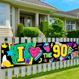 ShuanQ I Love the 90's Yard Banner, 90s Party Decorations Backdrop, 1990s Hip Hop Graffiti Party Supplies, Throwback 90s Birthday Party Photo Booth Props Sign