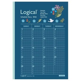 【2026 Edition Hand Diary】 Nakabayashi Logical Diary 2026 Monthly Notebook Type A / A5 / Flower NS-A502-26AS2【PT1】