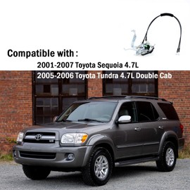 Qagea Front Door Lock Latch Actuator & Cable - Left Driver Side - Fit for 2001-2007 Toyota Sequoia, 2005-2006 Toyota Tundra Double Cab 4.7L, Replaces 69303-0C010, 69304-0C010