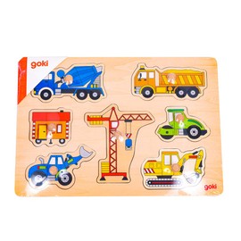 Goki 57593 Puzzle Construction Vehicles