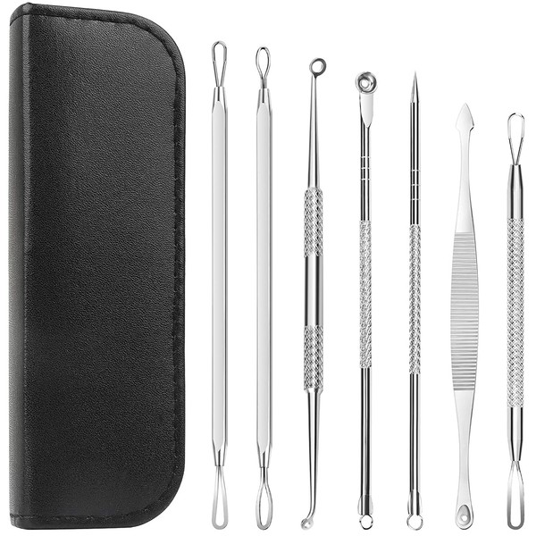 7 In 1 Pimple Blackhead Remover Extractor Tool Kit, Teenitor Professional Safe Treatment For Zit Popper White Head Acne Blemish Comedone Removing For Nose Face Skin