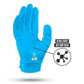 Nxtrnd G3 Pro Padded Football Gloves, Sticky Padded Receiver & Lineman Gloves (Neon Blue, X-Large)