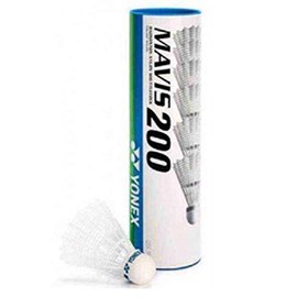 YONEX Mavis 200 Shuttles (Tube of 6) Blanc,One Size,K-REY-M-200EX
