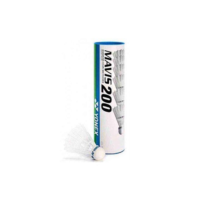 YONEX Mavis 200 Shuttles (Tube of 6) Blanc,One Size,K-REY-M-200EX