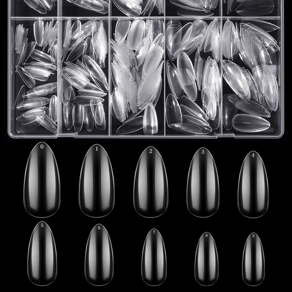 Almond Acrylic Fake Nails - BTArtbox 500pcs Clear Fake Nails