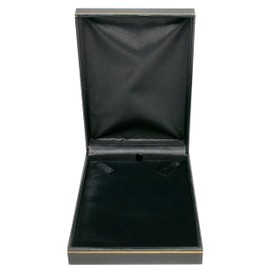 Novel Box Black Jewelry Box for Necklaces 4.75x7.37x1.4 Inches - Necklace Gift Boxes with Gold Trim - Faux Leatherette Necklace Storage Case - Gift Presentation Cases for Necklaces/Pendants