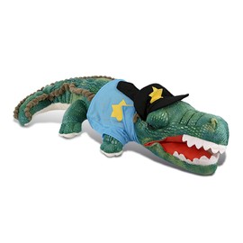 DolliBu Green Alligator Wild Collection Police Officer Plush Toy - Alligator Cop Stuffed Animal Dress Up with Cute Cop Uniform and Cap - Gift with Personalization - 18 Inches