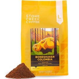 Stone Creek Coffee Light Roast Ground Coffee – 12 Ounce (Pack of 1) – Smooth Specialty Fresh Roasted Coffee Beans with Juicy and Citrus Tasting Notes, Boneshaker Colombia