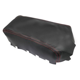 SecosAutoparts Leather Center Console Lid Armrest Cover Skin Red Stitch Compatible with Nissan Maxima 2009 2010 2011 2012 2013 2014