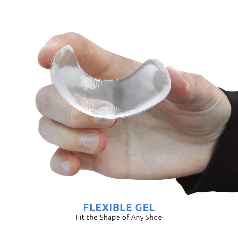 Comfort Zone Women's Clear Gel Heel Liners, Protects Against Friction,