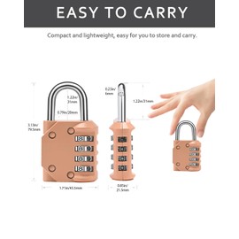 Combination Lock Resettable Peachy-Pink 2 Pack 4 Digit Outdoor Waterproof Combo Padlock for School Gym Locker, Sports Locker, Fence, Toolbox, Gate, Hasp Storage