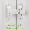 Wocoe 90 Degree Flip Door Sliding Latch, Matte White Stainless