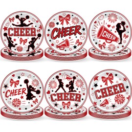 60Pcs Cheer Plates Party Supplies Decorations Cheerleader
