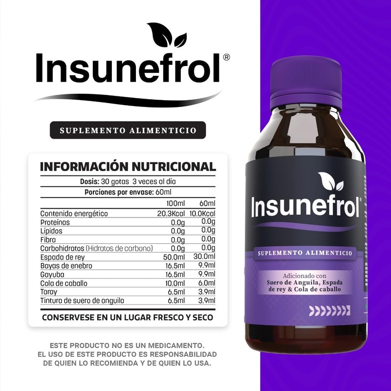 Insunefrol Suplemento Alimenticio para apoyo renal - 60ml