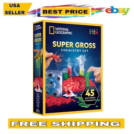 NATIONAL GEOGRAPHIC NAT GEO Gross Science Kit - 45 Experiments - STEM Project Gifts for Kids