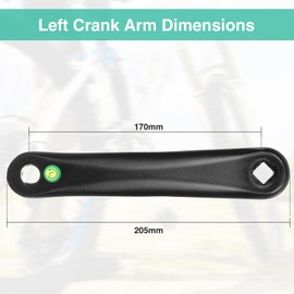 ZUKKA Bicycle Crank Arm Bike Crank Left Arm 152MM/165MM/170MM Aluminum Crank Arm for Mountain Bike Road Bike City Bike Folding Bike E Bike Exercise Bike