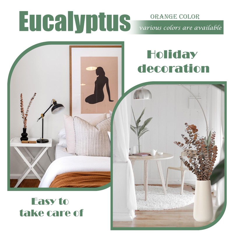 (20Pcs) Dried Eucalyptus Stems - Red, Fall Decorations for Home,