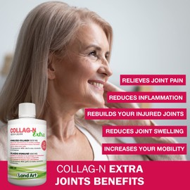 Land Art Collagen Extra Supplement – Complete Joint Care Formula – Fast Action – With Two Natural Anti-Inflammatory - 500ml – Non-GMO – Gluten Free – No Added Sugar - Made in Canada