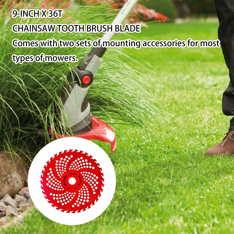 caqeaus 2 Pack 9" x36T Carbide Tipped Weed Eater Blades,