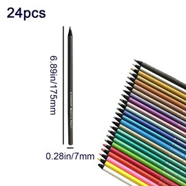 24 Pcs Metallic Colouring Pencils Assorted Colors Wooden Metallic Colored Pencil Set Art Drawing Pencils with 3.0mm Soft Lead Core Drawing Blending Sketching Shading