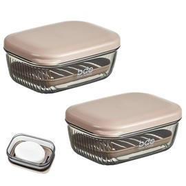 2 Pcs Travel Soap Case, Soap Box with Lid, Portable Soap Holder for Traveling, Camping, Outdoor, Gym, Bathroom, Black, 11.5 x 8 x 4.5 cm