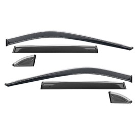 Mengjiesi Shatterproof Out-Channel Window Deflectors for Toyota Rav4 2019 2020 2021 2022 2023 2024 2025 Rain Guards Window Visors for Cars Vent Car Accessories 6 pcs(for RAV4 19-24 6-Piece Chrome)