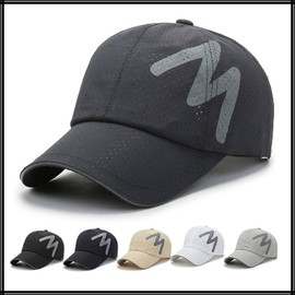 White Fang CA501 Mesh Cap, English Letters, Logo Hat, Brim Line, Running, Lightweight, Quick Drying, Men's, Women's, beige