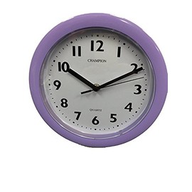 CHAMPION QUARTZ WALL CLOCK LILAC WITH WHITE DIAL