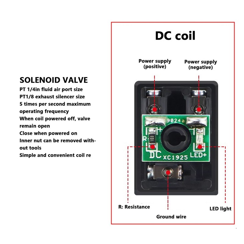 Solenoid Air Valve 2 Position 5 Way Aluminum Alloy High