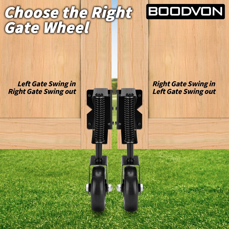 BOODVON Heavy Duty Gate Wheel, Gate Casters for Outdoor Wooden