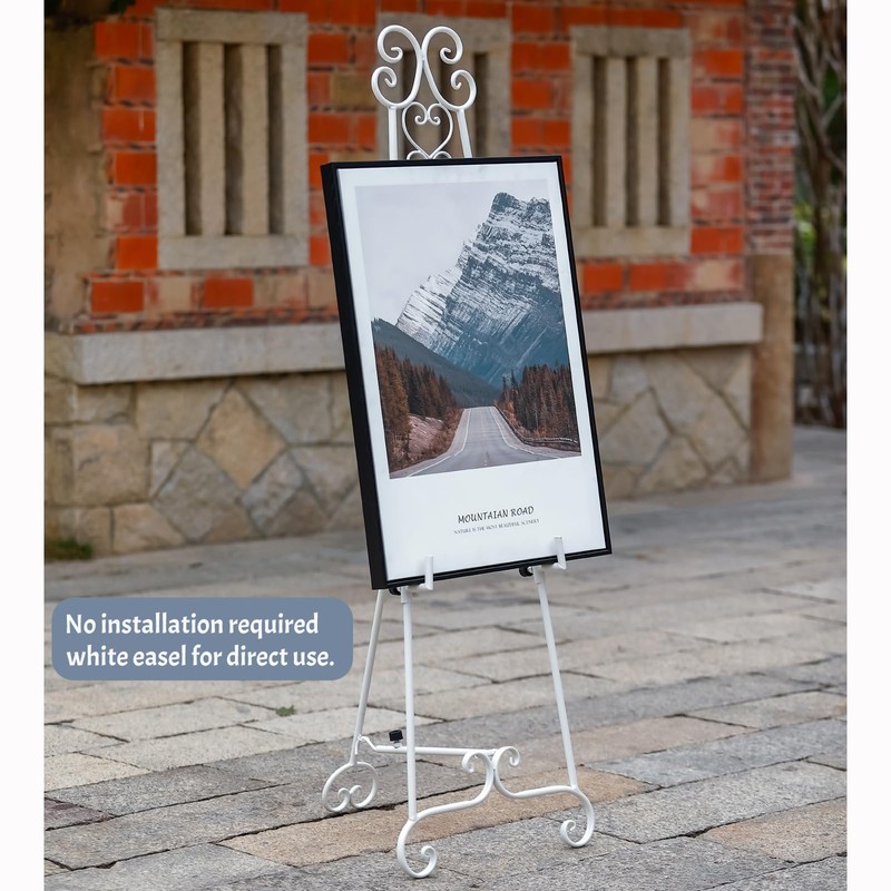Metal Free Standing Adjustable Display Stand Scroll Easel with Chain