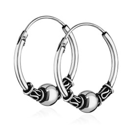 NKlaus Pair of 925 Sterling Silver Celtic Gothic Creole Earrings Solid 18 mm 7259, Sterling Silver, No Gemstone