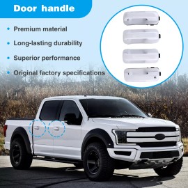 Liangren 4x Fit 15-20 Ford F-150 F150 Oxford White Door Handles Front&Rear FL3Z1522405AA