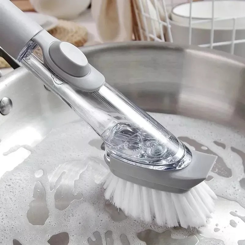 Gadget limpieza Cepillo Con Dispensador De Jabon Lava Traste Esponja