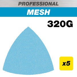 Trend Professional 93 mm Delta Sanding Pads for Multi-Tools, 320 Grit, 5 Pack, Fine Mesh Abrasive for Smooth Surface Finishing, AB/OSC/320P