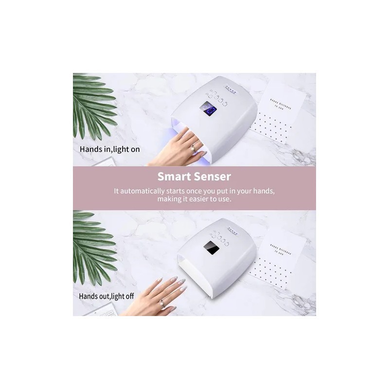 Lampara Para Uñas Uv Recargable 66w30led Lampara Uñas Gelish