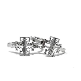 Tory Burch Britten Hoop Earrings 154591 in Tory Silver 022