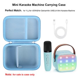Elonbo Carrying Case for YLL/for VERKB/for Darkant/for UMEIJA Mini Karaoke Machine for Kids Adults, Portable Bluetooth Speaker Travel Bag, Wireless Microphones Storage Holder, Blue
