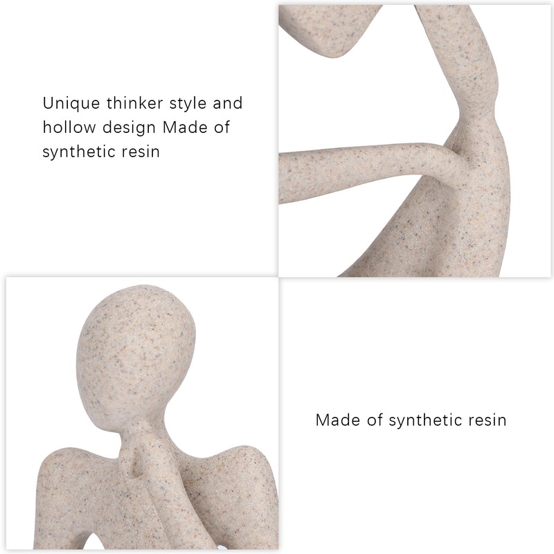 Resin Thinker Sculpture Abstract Statue Collectible Figurine Home Office Desktop