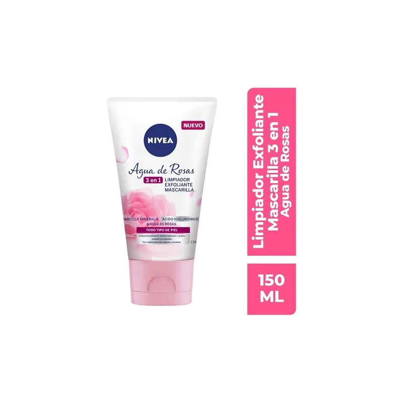 Gel Limpiador Facial Nivea Agua De Rosas 3 En 1