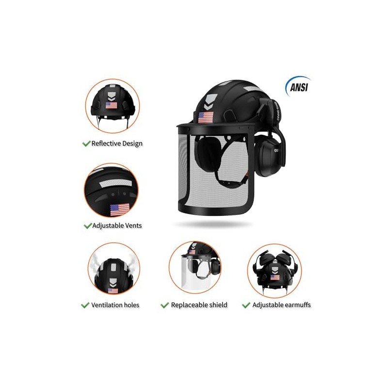 DS-SMAAT 5 in 1 Forest Helmets Kit Industrial Chainsaw Helmet