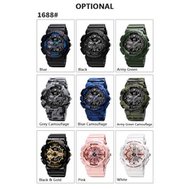 SKMEI Quartz Digital Electronic Men Watch Dual Time Mode Date Week Alarm Clock Backlight 5ATM Waterproof Male Fashion Sports Watches Wristband for Daily Life Business Men's Gifts