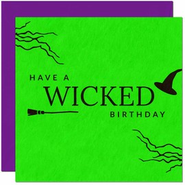 Wicked Birthday Card - Witchcraft Witch Birthday Card for women girl 145 x 145mm