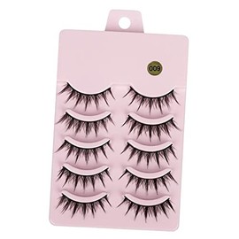 Manga False Eyelashes Extension Faux Eyelash Pack Ligero D curness Fake Anime Lashes Makeup Lash Strip Messy 10Pcs para Shows Party, K-5 pares        