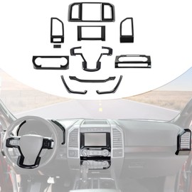 Jimen Compatible with Ford F150 2015-2020, 11PCS Interior Trim Kits - Console Navigation Panel Trim, Dashboard Cover Instrument Panel, Air Vent Panel